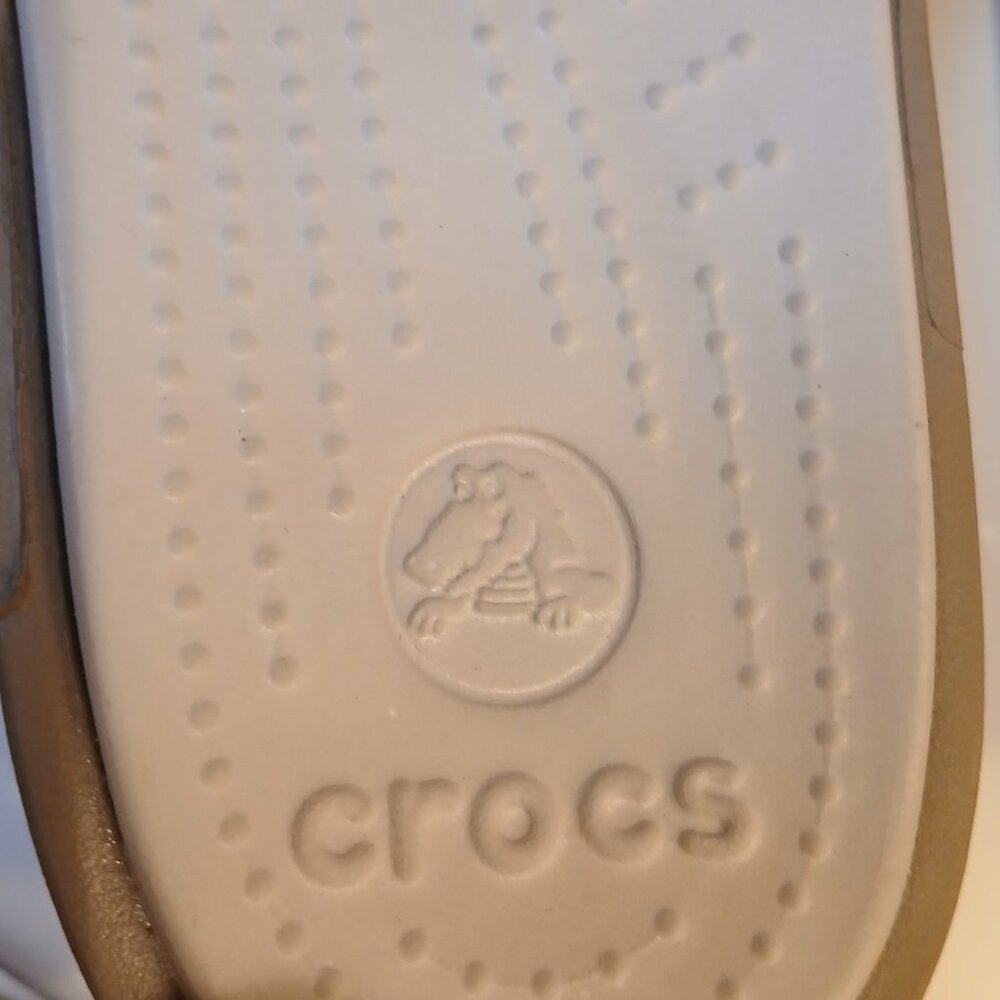 NWOT CROCS Patricia Wedge Tan Strappy Slip-On Coastal Sandals - Picture 12 of 12
